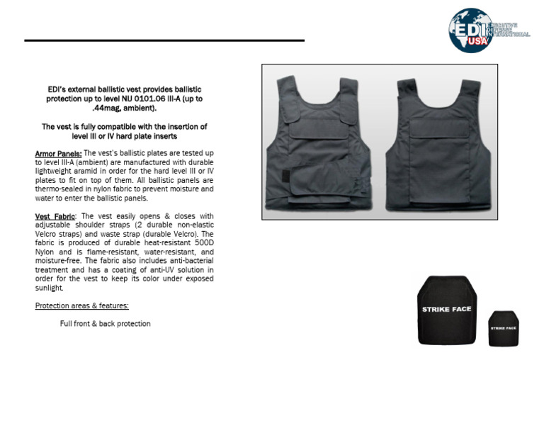 Level III-A Bullet Resistant Vest | PDF