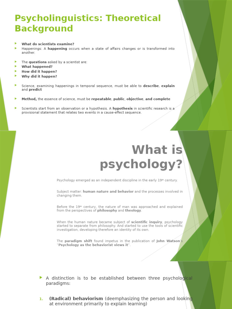 Psycholinguistics: Theories and Learning | PDF | Second Language ...