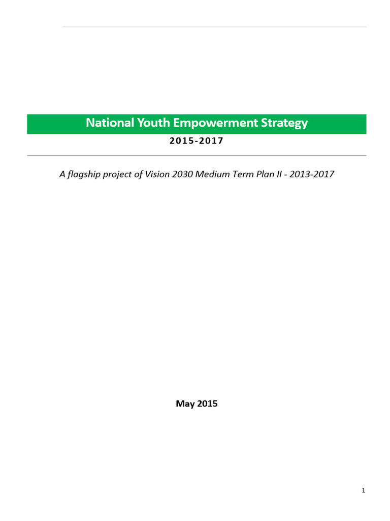 National Youth Empowerment Strategy 2015 | PDF | Empowerment | Youth