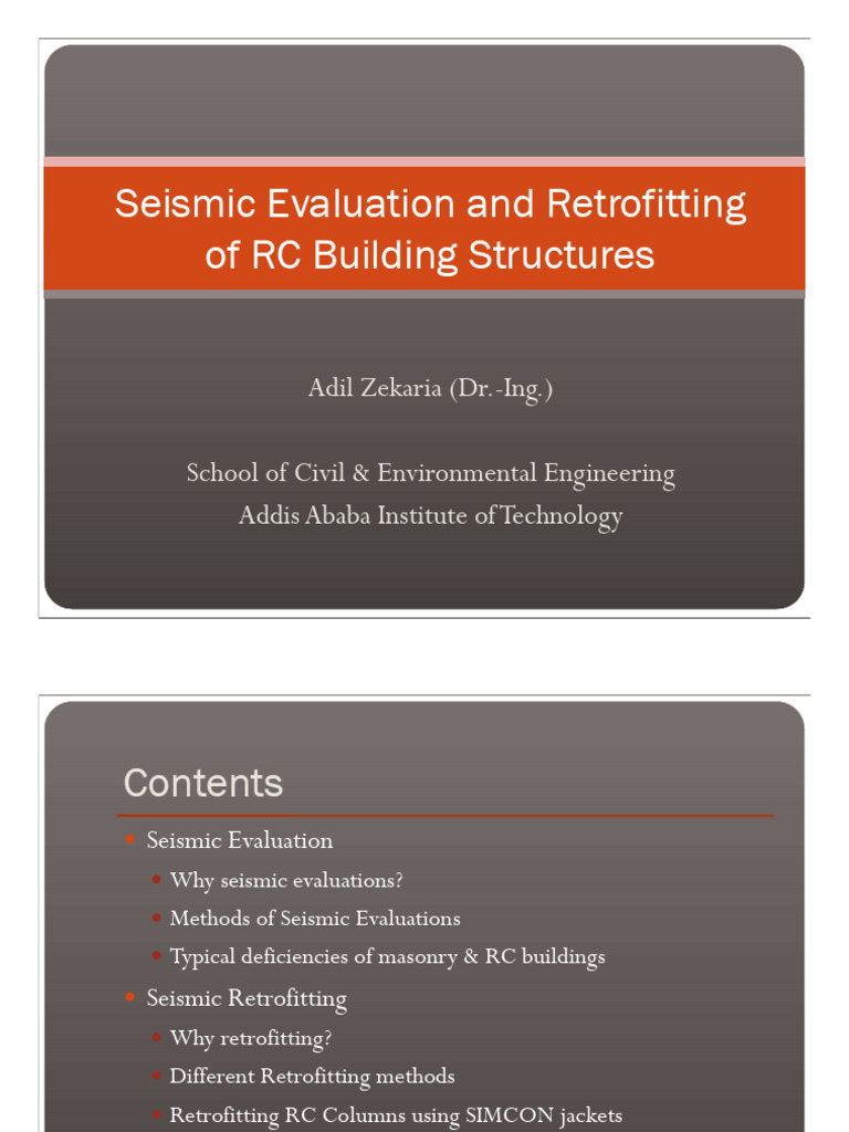Seismic Evaluation & Retrofitting Guide | PDF | Earthquake Engineering ...