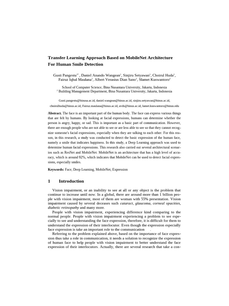 Transfer Learning Approach Based On MobileNet Architecture For Human ...