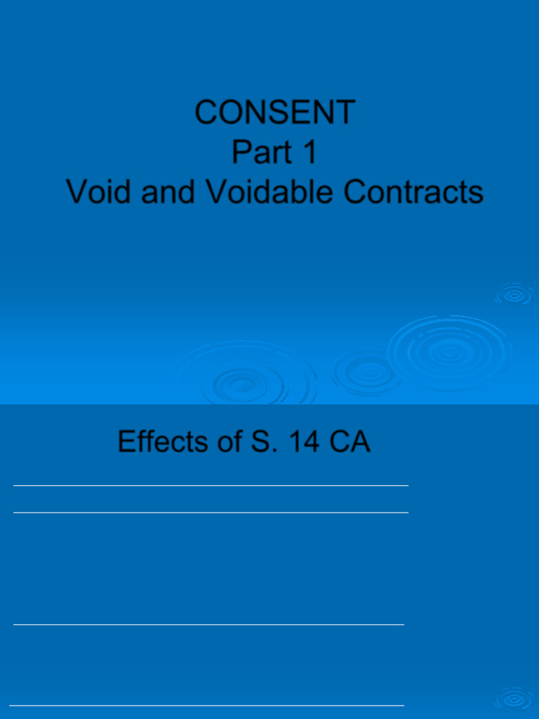 Void and Voidable Contracts Explained | PDF | Misrepresentation | Legal ...
