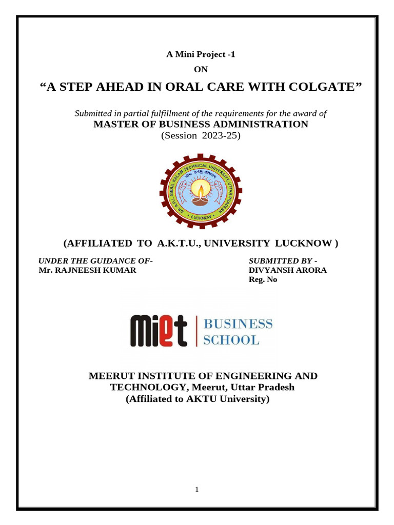 Colgate Divyansh | PDF | Oral Hygiene | Tablet (Pharmacy)