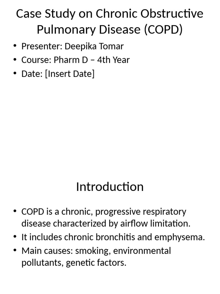 COPD Case Study and Management Plan | PDF