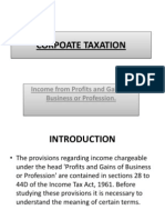 Corpoate Taxation: Income From Profits and Gains of Business or Profession