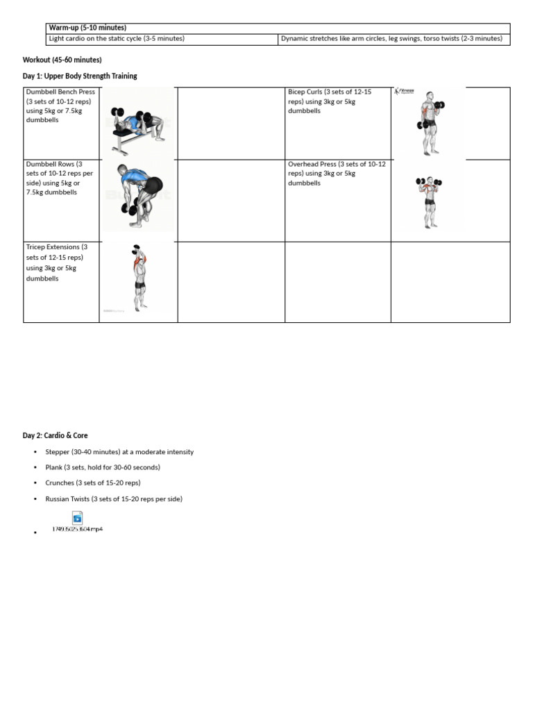 Weekly Strength Training Program PDF | PDF | Strength Training ...