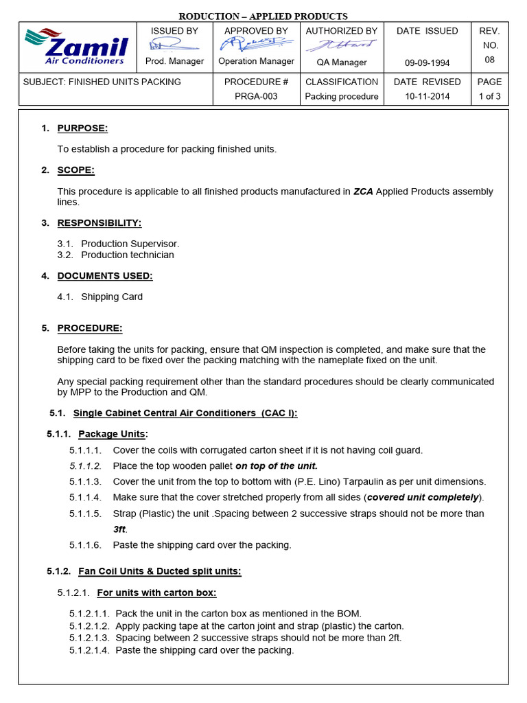 Handling Preservation Procedure | PDF | Bearing (Mechanical) | Warehouse