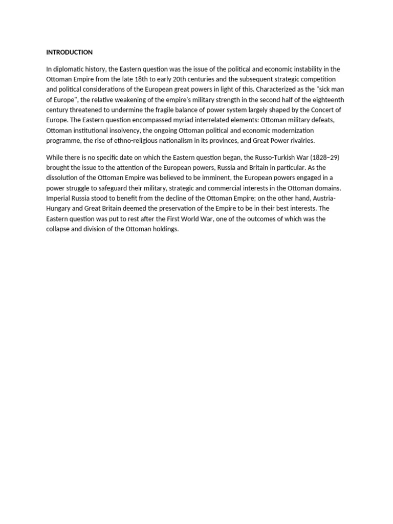 Understanding the Eastern Question | PDF | Crimean War | Europe