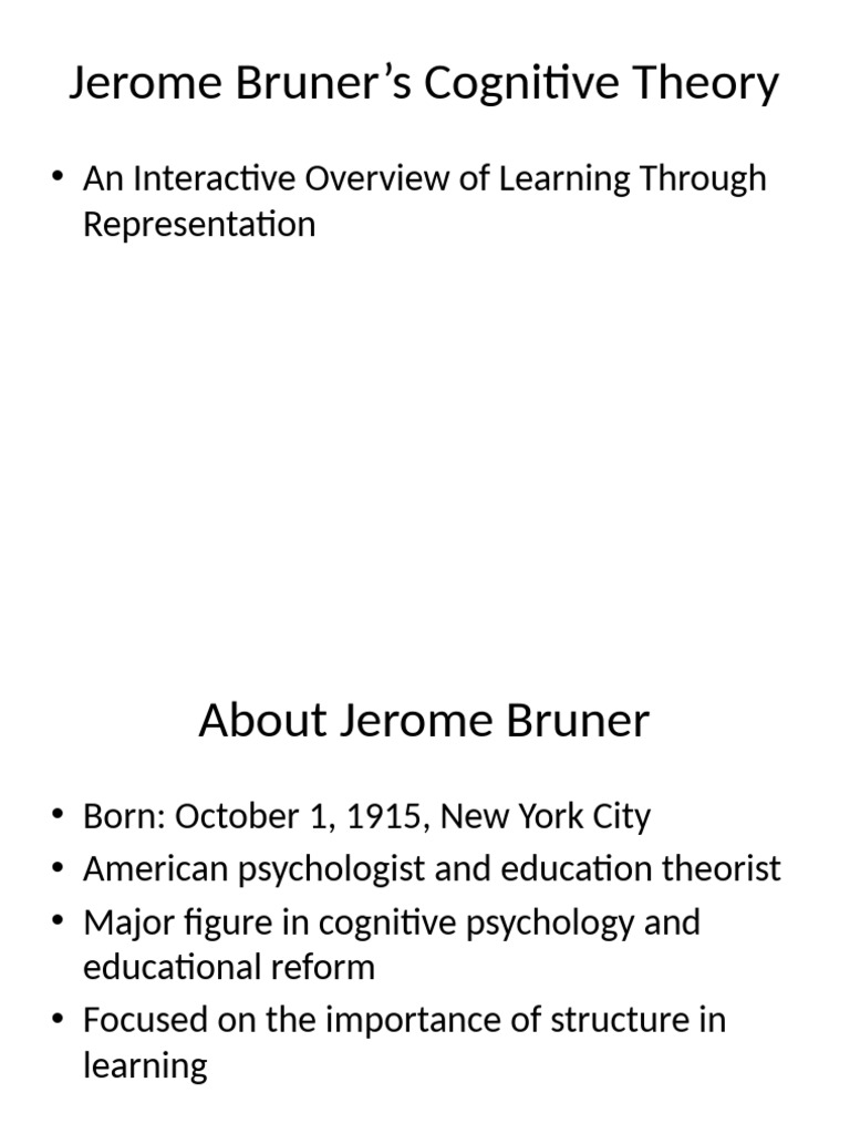 Bruner's Cognitive Learning Theory Explained | PDF | Learning ...