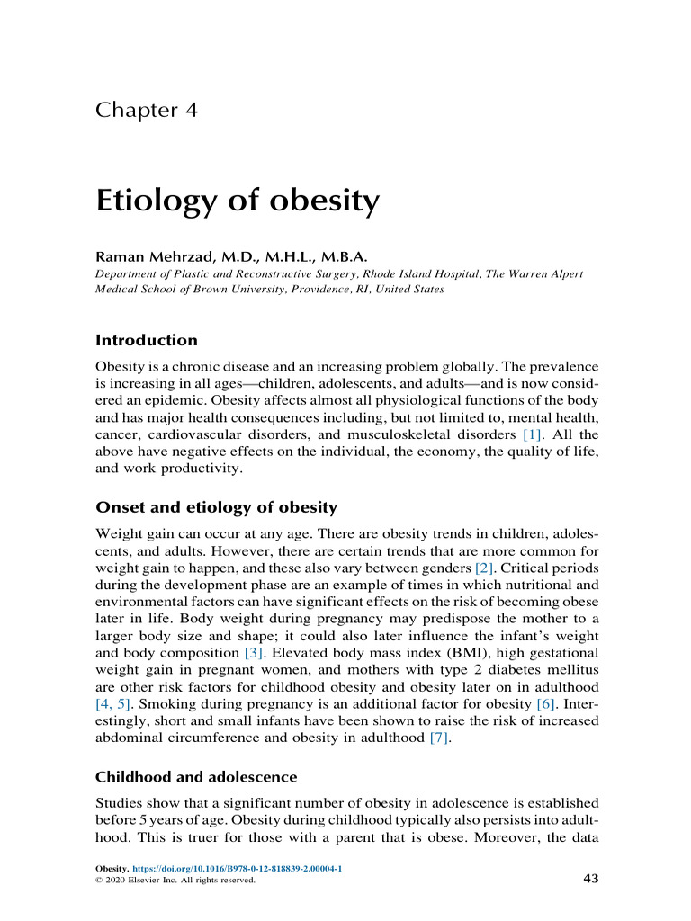 Mehrzad, 2020, Etiology Obes | PDF | Obesity | Eating