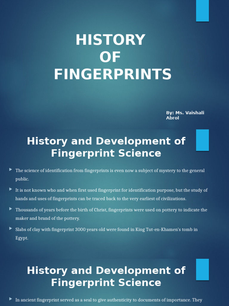 Evolution of Fingerprint Science | PDF | Fingerprint | Biometrics