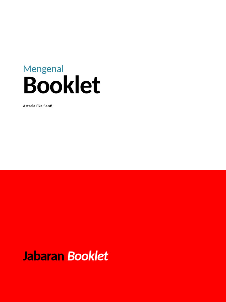 Definisi dan Manfaat Booklet | PDF