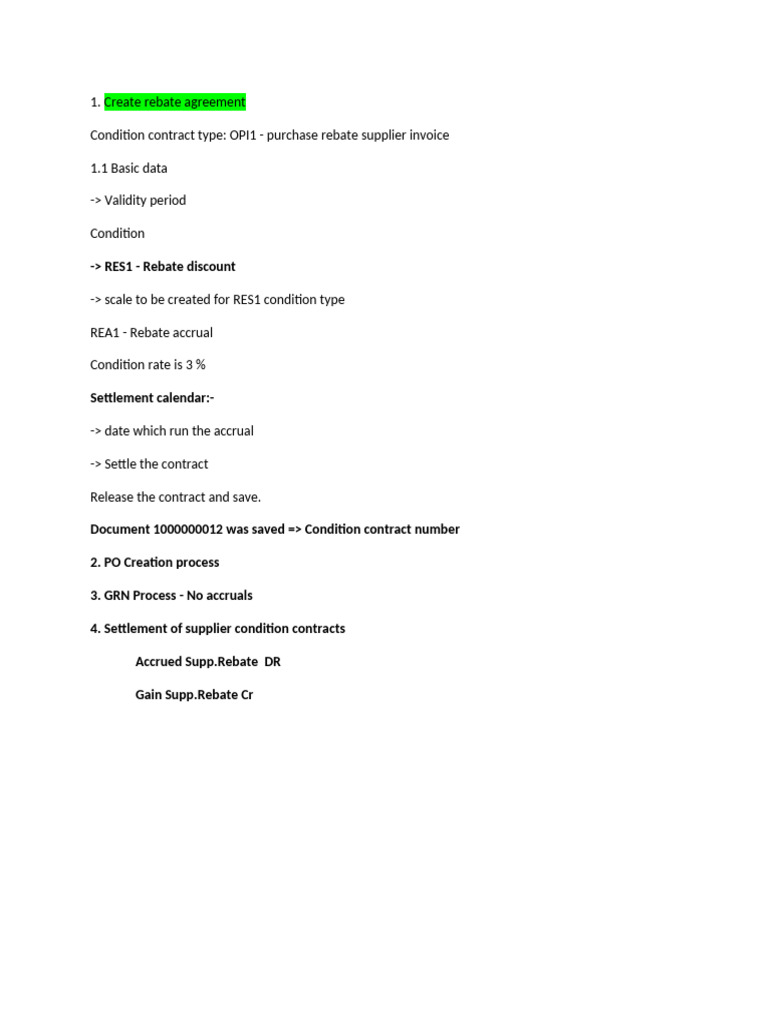 Supplier Rebate Agreement Process | PDF
