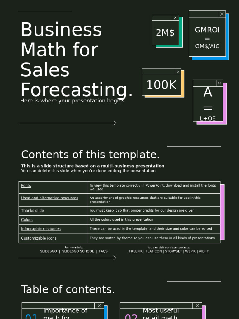 Business Math For Sales Forecasting by Slidesgo | PDF | Planets ...