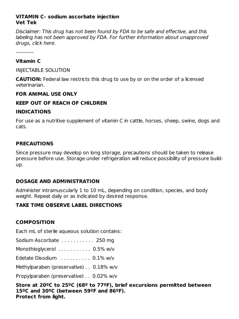 20230819 | PDF | Vitamin C | Food And Drug Administration