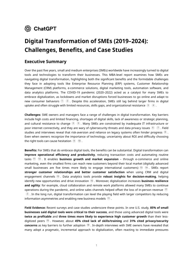 Digital Transformation of SMEs (2019-2024) - Challenges, Benefits, and ...