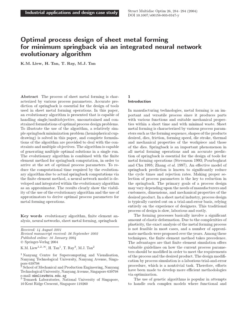 Optimal Sheet Metal Forming Design | PDF | Finite Element Method ...