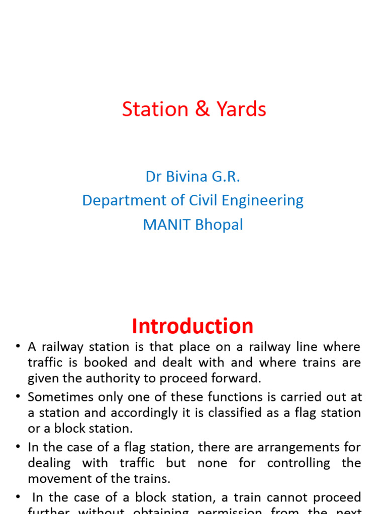 Overview of Railway Stations and Yards | PDF | Train Station | Train