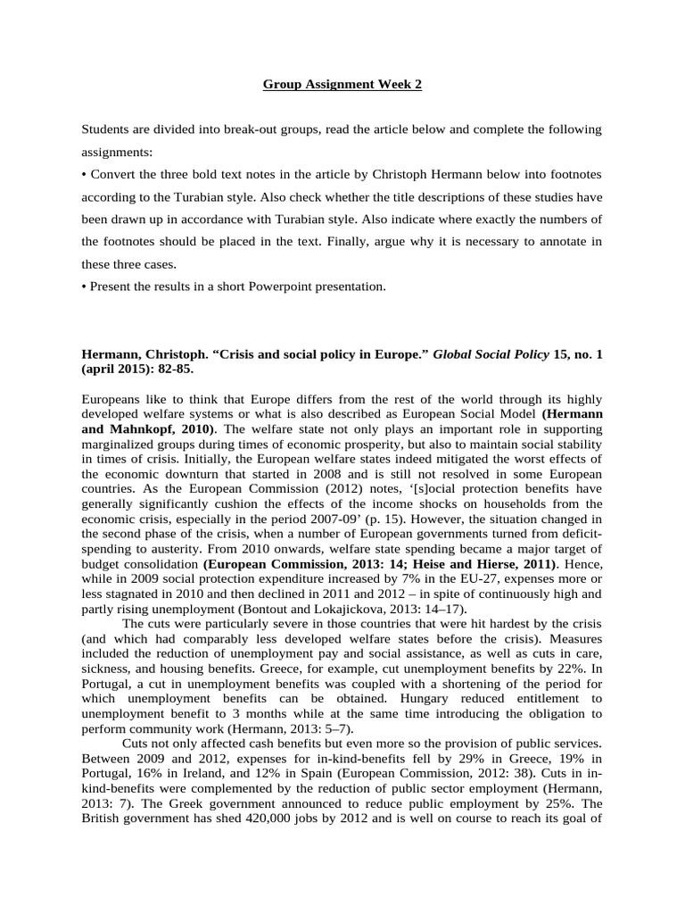 Group Assignment Week 2 | PDF | Austerity | Unemployment