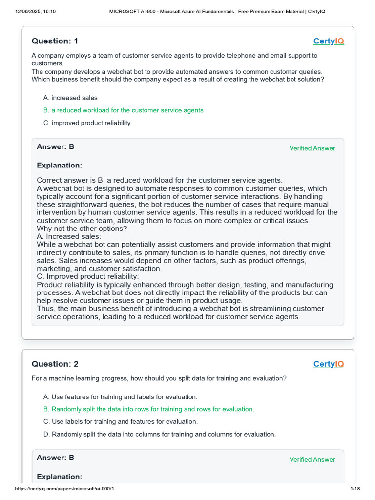 AI-900 Exam Prep: Key Concepts and Benefits | PDF | Machine Learning ...