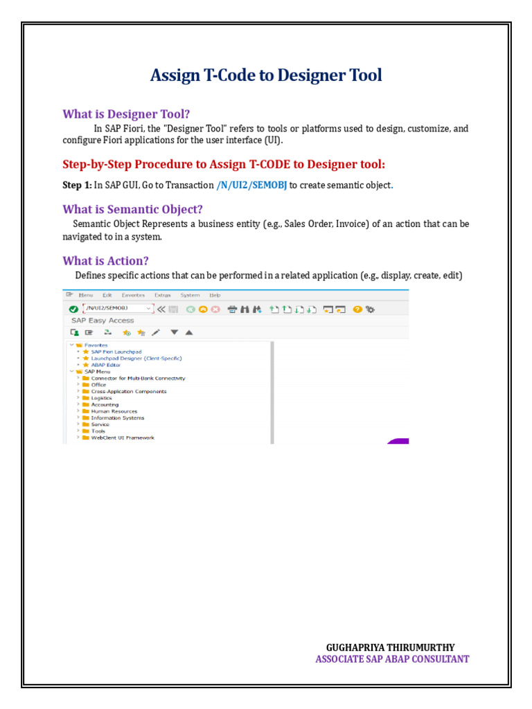 Assigning T-Codes in Fiori Designer Tool | PDF | Computer Programming ...
