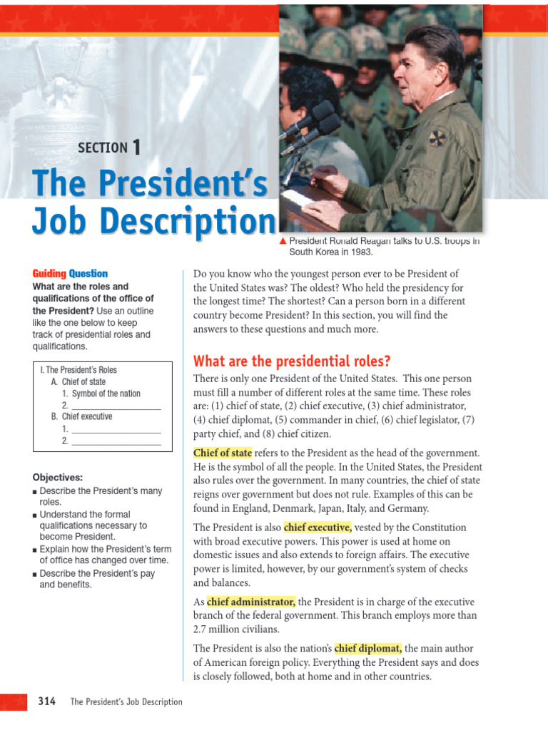 President's Roles and Qualifications Explained | PDF | Presidents Of ...