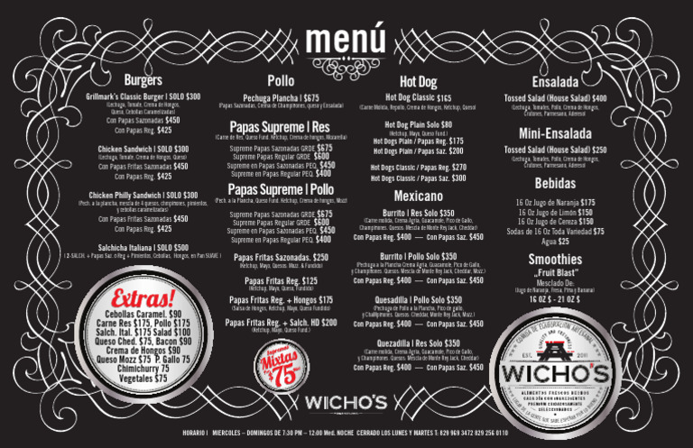 Menú de Comida Rápida y Bebidas | PDF | Pancho | Alimentos