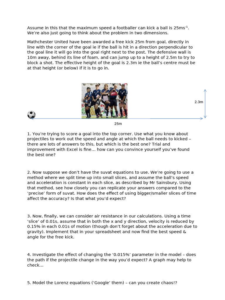 Optimal Free Kick Analysis in Football | PDF