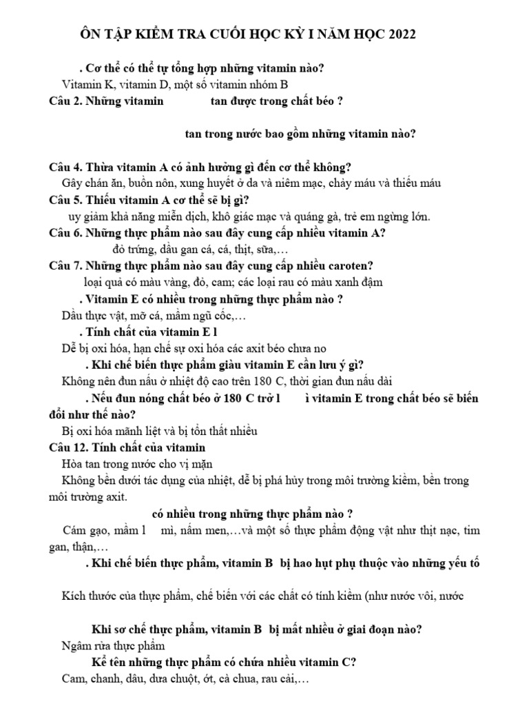 On Tap KT hk1 2223 Dap An - 2122022103326 | PDF