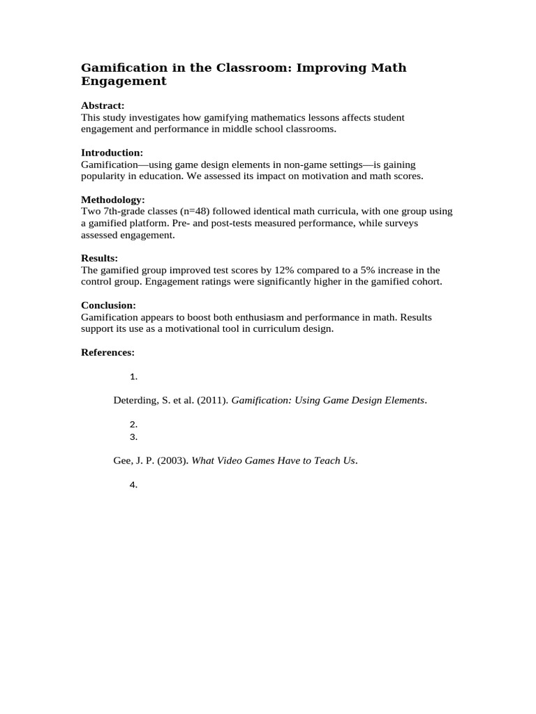Gamification in The Classroom | PDF