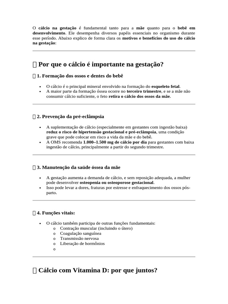 O Cálcio Na Gestação É Fundamental Tanto para A Mãe Quanto para o Bebê ...