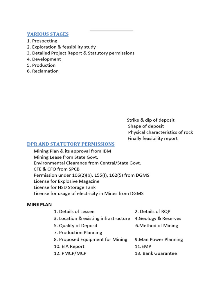 Comprehensive Mine Planning Guide | PDF | Mining | Minerals