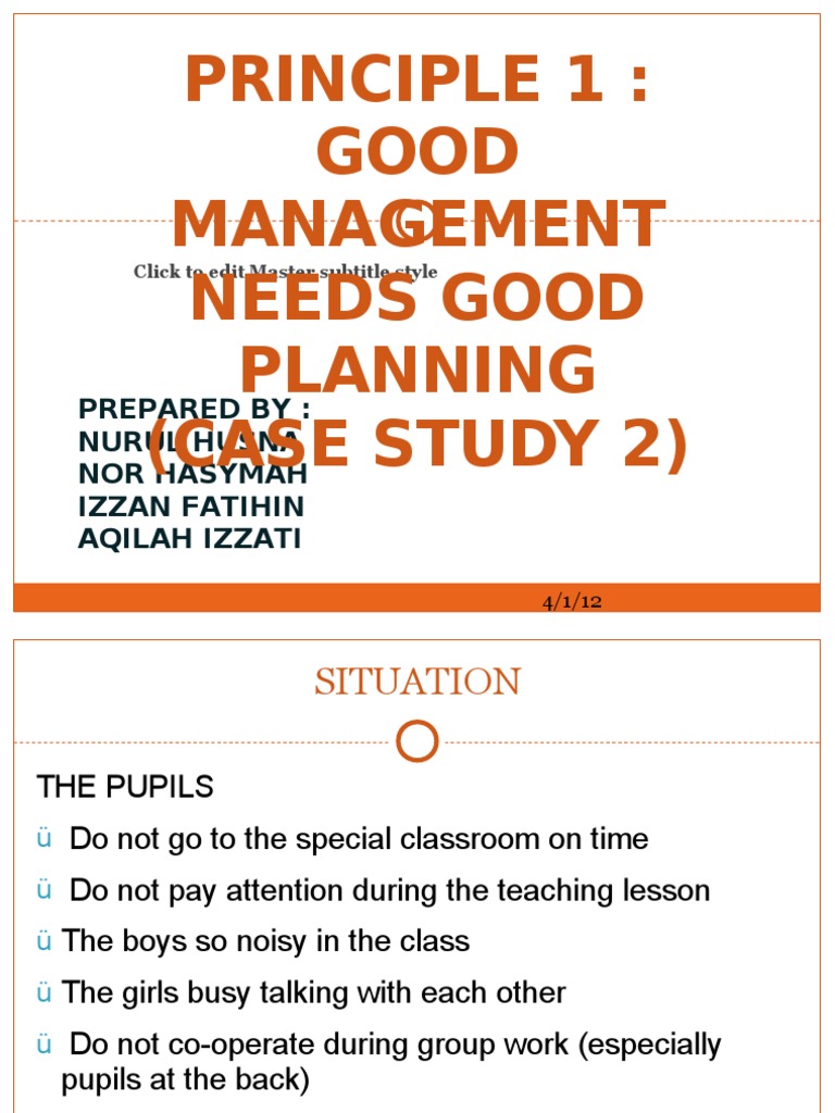 Classroom Management Case Study Analysis | PDF | Career & Growth ...
