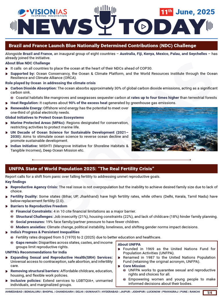 VisionIAS Daily Current Affairs 11 June 2025 | PDF | Microfinance | Flood