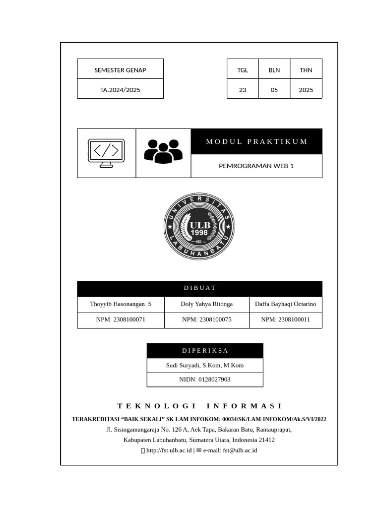 Modul Praktikum Pemrograman Web 1 | PDF