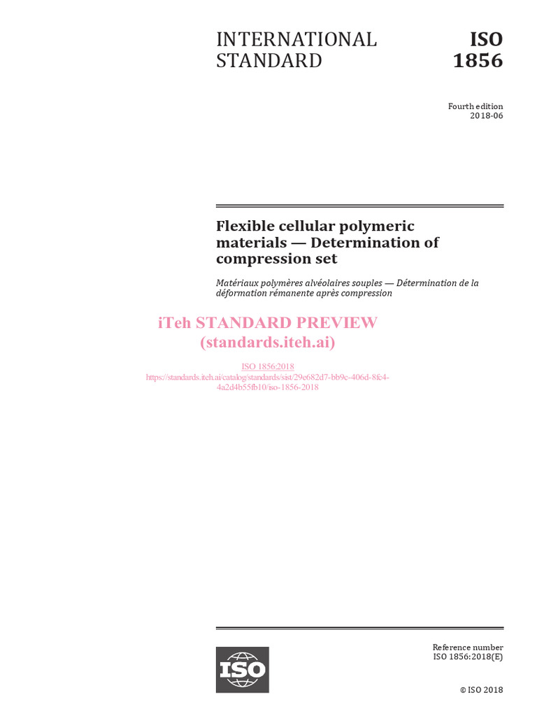 Compression Set Testing for Polymeric Foams | PDF | International ...