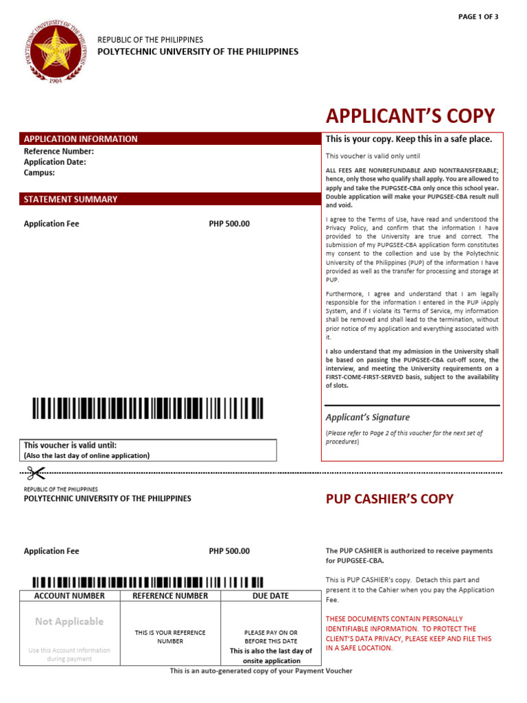 PUP IApply Voucher 2024-0118-1136 | PDF