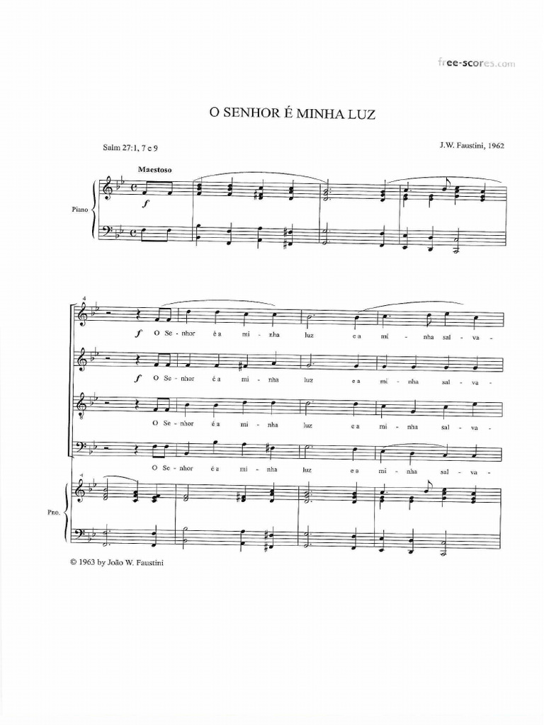 O Senhor É A Minha Luz - João Wilson Faustini - 1962 Salmo 27 - 0001 | PDF