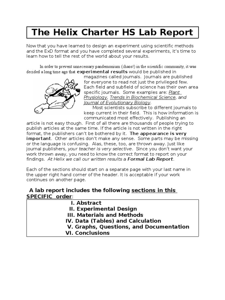 The Helix Charter HS Lab Report PDF Experiment Photosynthesis
