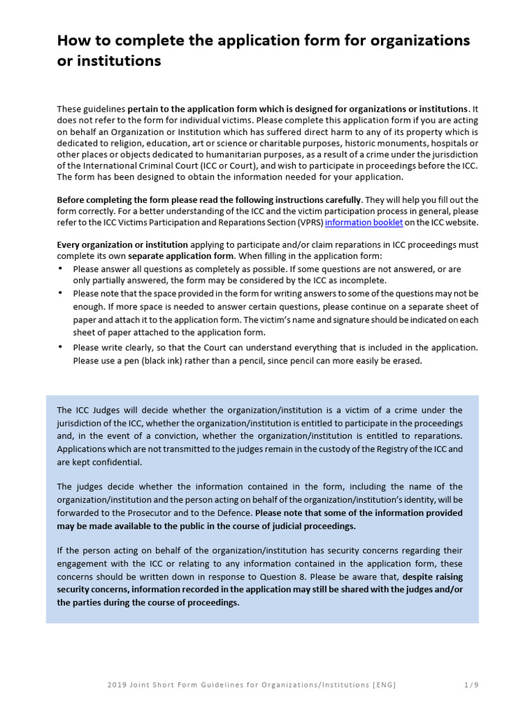 2019 OrganisationShortFormGuide ENG | PDF | International Criminal ...