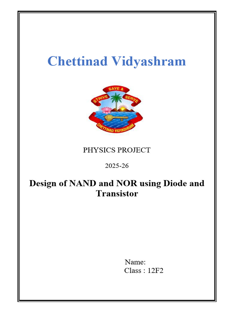 NAND and NOR Gate Project Overview | PDF | Logic Gate | Bipolar ...