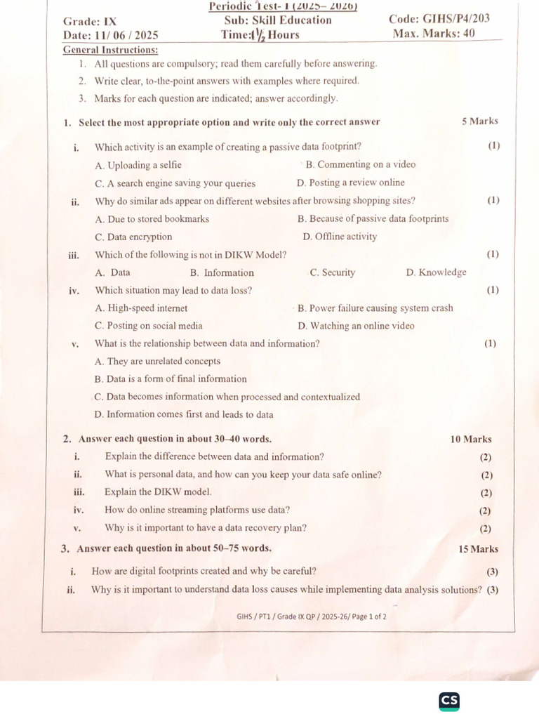 Data Science Pt 1 Class 9 Pdf