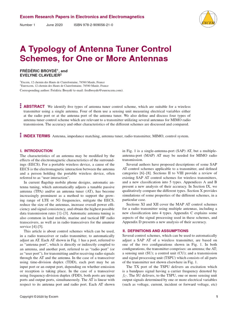 Antenna Tuner Control Schemes Explained | PDF | Antenna (Radio) | Radio