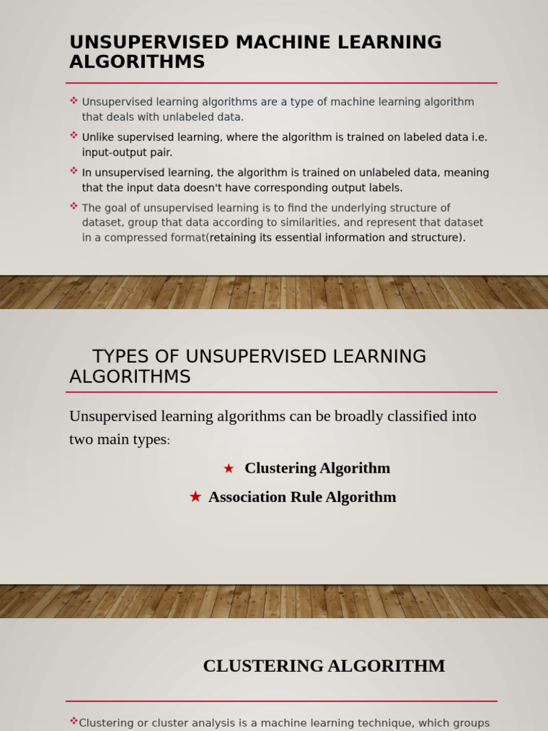 Unsupervised Machine Learning Algorithms | PDF | Cluster Analysis ...