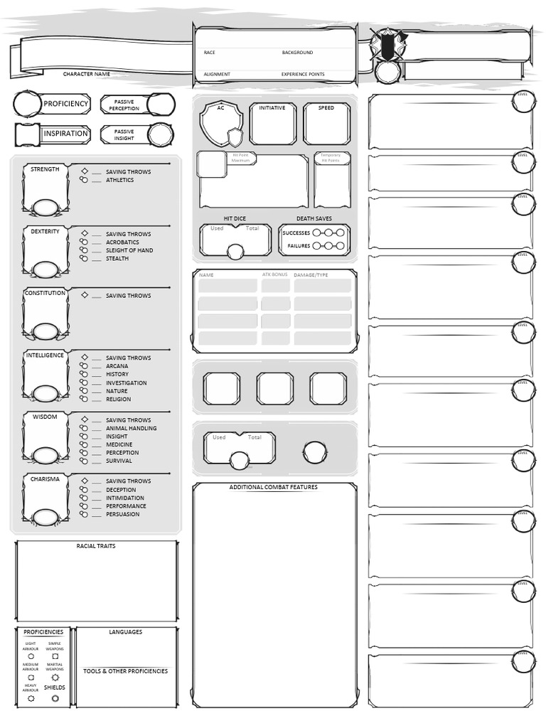 D&D Character Sheet Template | PDF | Role Playing Games | Tabletop Games