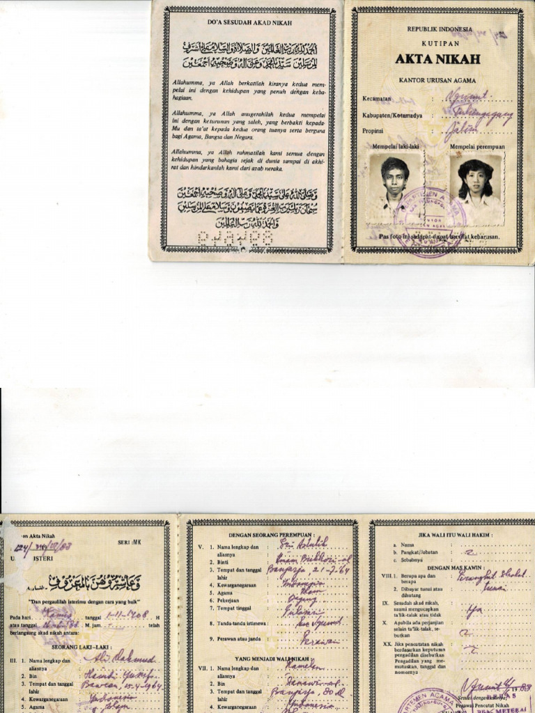 Akta Nikah - 19650520 19902 2 001 | PDF
