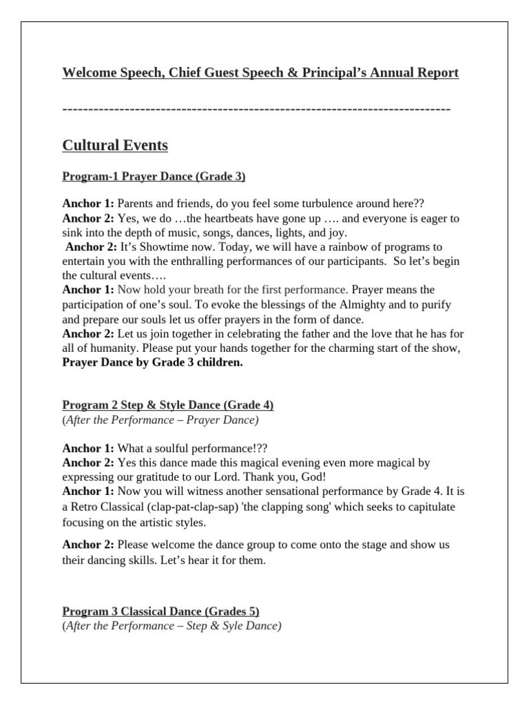 Creative Compering for Annual Day | PDF | Swimming | Performing Arts