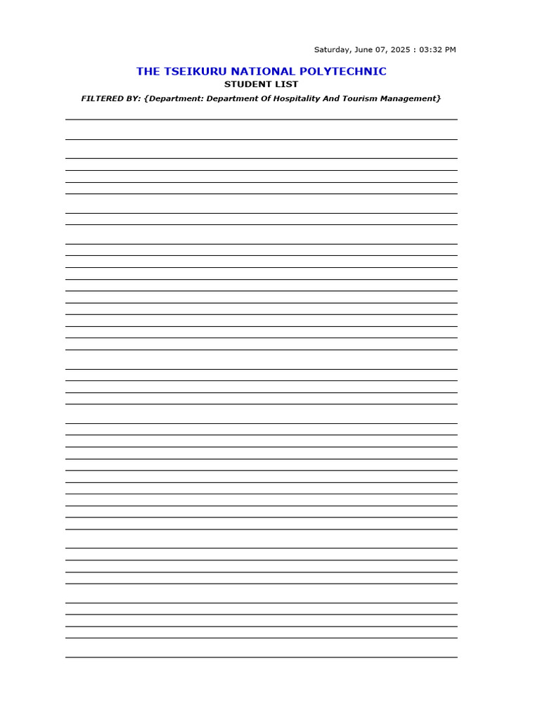 Tseikuru Polytechnic Student List 2025 | PDF