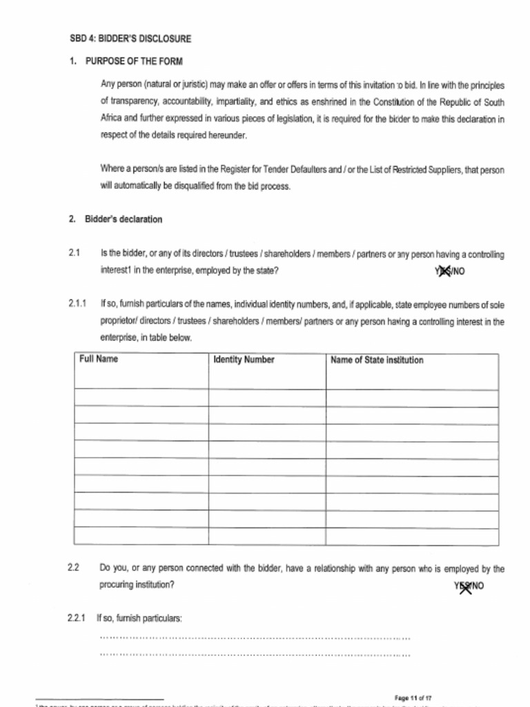 Gunguluza Career SBD 4-Bidder's Disclosure | PDF