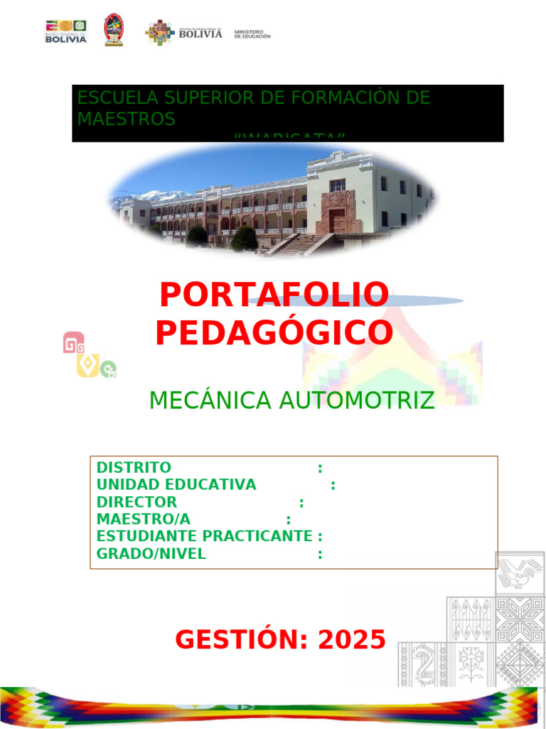 Portafolio Pedagógico 2025 Bolivia | PDF | Bolivia | Plan de estudios